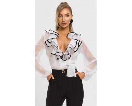 BBY Camicia Velo con volant Bianco