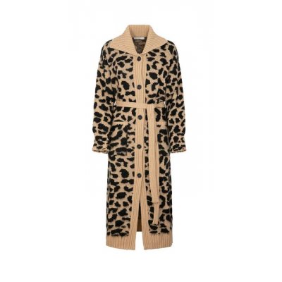 AKEP Cappotto Maculato In Maglia Base Sabbia