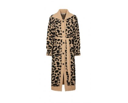 AKEP Cappotto Maculato In Maglia Base Sabbia