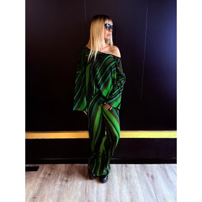 AKEP Pantalone In Maglia Jacquard Verde