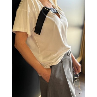 BABYLON T-shirt Bianca Con Cinturino