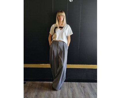 BABYLON Pantalone Largo Grigio