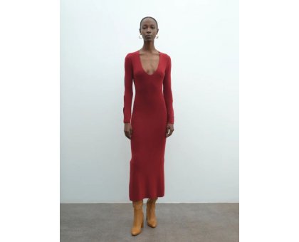 AKEP Abito Lungo Con Dettaglio Fori Su Maniche