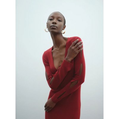 AKEP Abito Lungo Con Dettaglio Fori Su Maniche