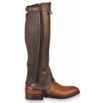 Gambali in pelle morbida con cerniera