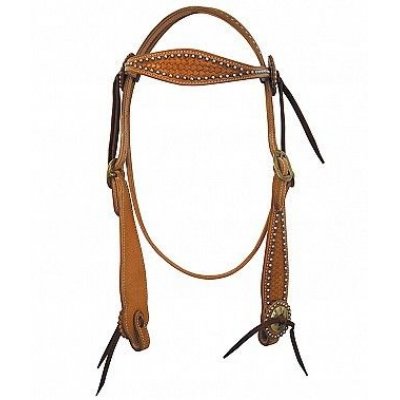 Testiera western con redini e frontalino largo con inserti inox