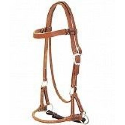 Side Pull Pool's in cuoio grasso senza morso con cavezzina tonda