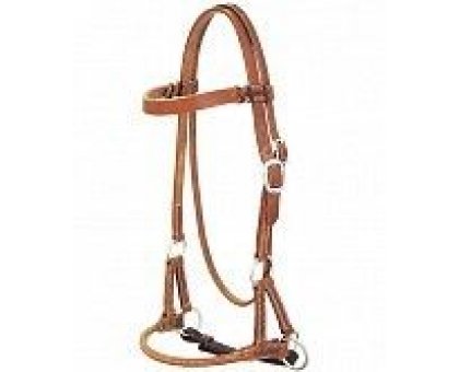 Side Pull Pool's in cuoio grasso senza morso con cavezzina tonda