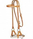 Side Pull in cuoio harness senza morso con cavezzina rawhide