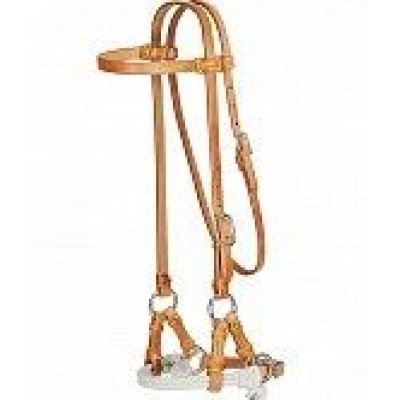 Side Pull in cuoio harness senza morso con cavezzina rawhide