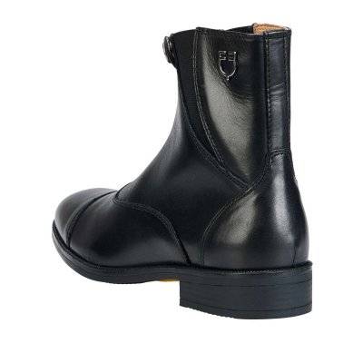 STIVALETTI UNISEX IN VITELLO PIENO FIORE, ZIP ANTERIORE