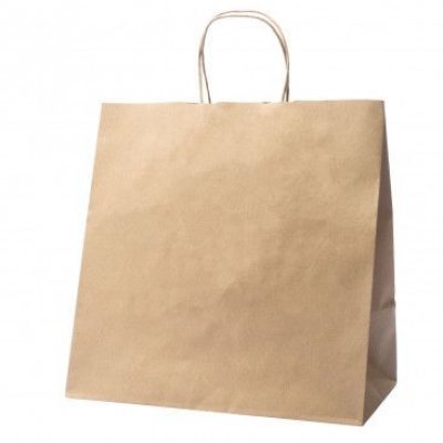Shopper carta kraft avana neutro  take away cordino ritorto in carta 27+17x29 cm gr. 100
