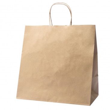 Shopper carta kraft avana  neutro take away cordino ritorto in carta 36+22x33 cm gr.100