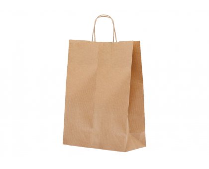 Shopper carta kraft avana neutro cordino ritorto in carta 22+10x29 cm gr. 100