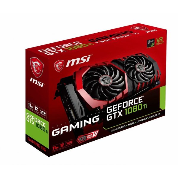 MSI GeForce GTX 1080 TI Gaming X 11G Scheda Grafica PCIE 3.0, 11 GB, GDDR5X 352 bit, 11.01 GHz, 1569 MHz, Nero