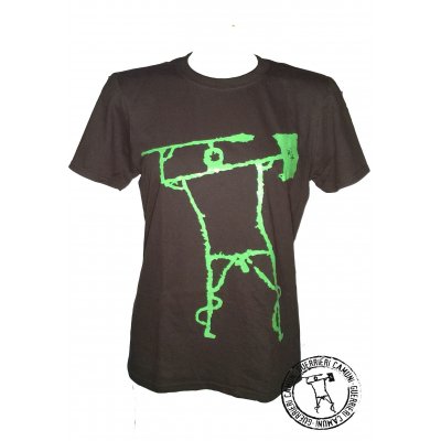 Maglietta T-Shirt Incisioni Rupestri Guerriero Camuno Verde Unisex Nera
