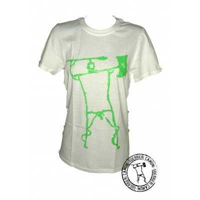 Maglietta T-Shirt Incisioni Rupestri Guerriero Camuno Verde Unisex Bianca
