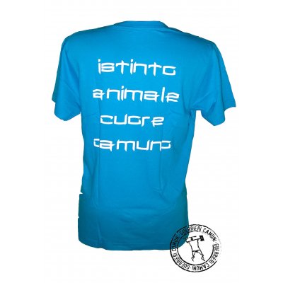 Maglietta T-Shirt Incisioni Rupestri Cervi in Amore Unisex Azzurra