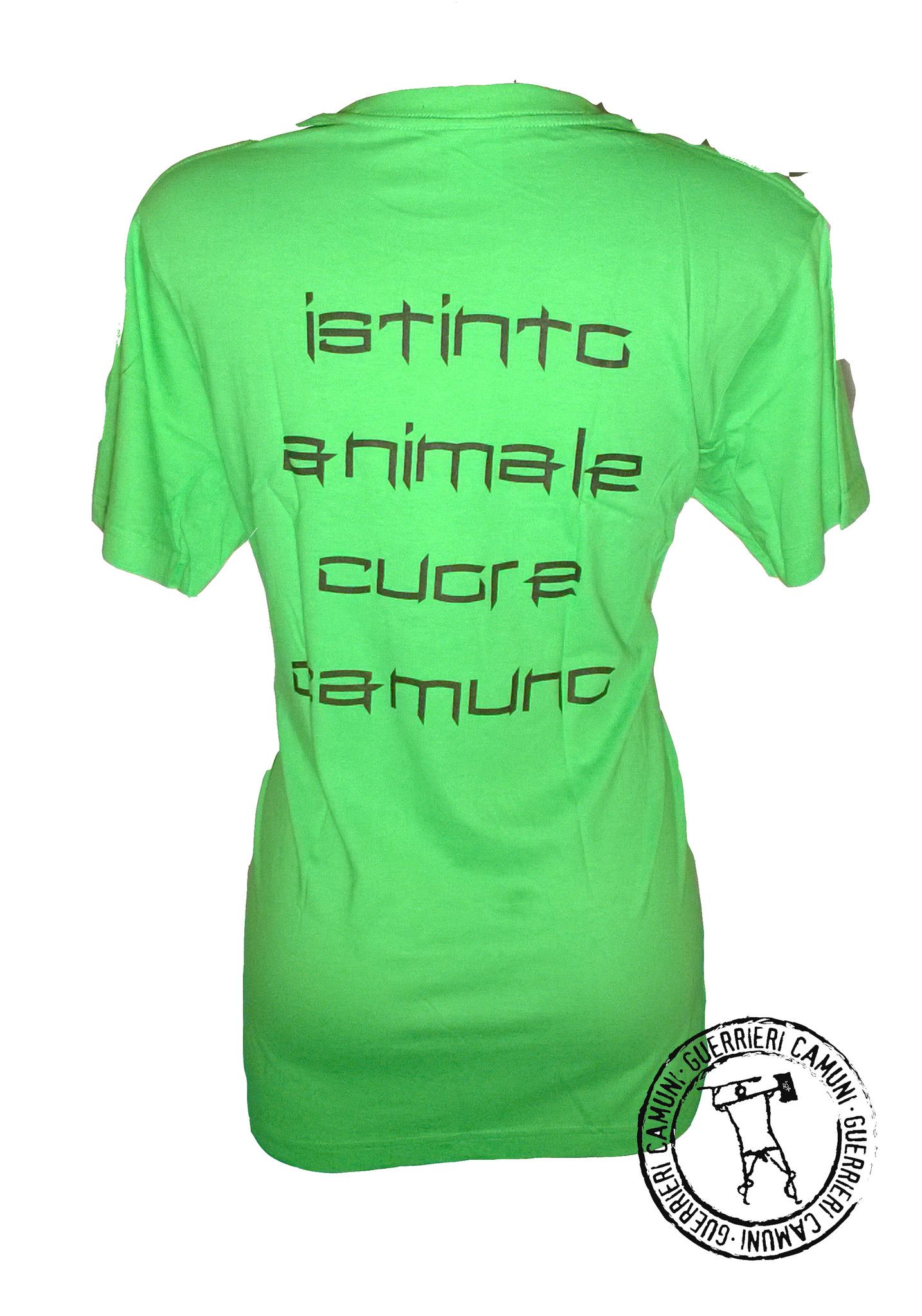 Maglietta T-Shirt Incisioni Rupestri Cervi in Amore Unisex Verde