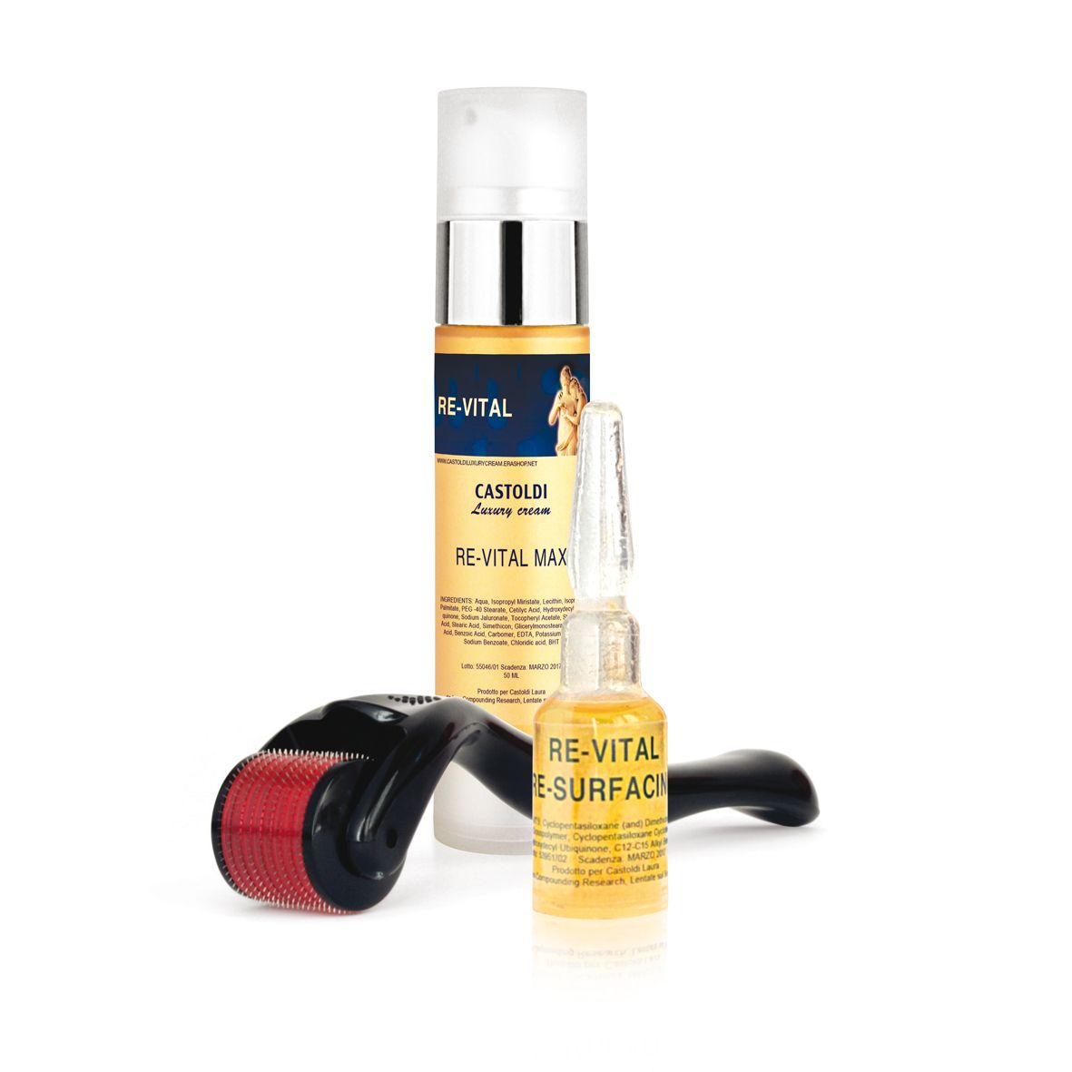 Re-Vital Max Cream 2% + Re-Vital Re-Surfacing Siero + Dermaroller
